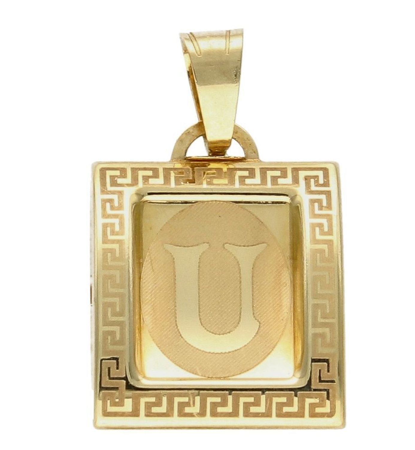 Złota zawieszka 585 literka U na papirusie DIA-ZAW-2575-585 S IV. Złoty wisiorek próby 585. Wisiorek literka na papirusie. Zawieszka złota do łańcuszka literka U. Literka zawieszka idealny pomysł na prezent.jpg